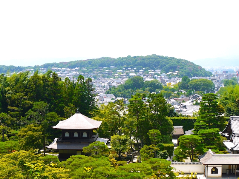 銀閣寺からの京都東山の眺め
