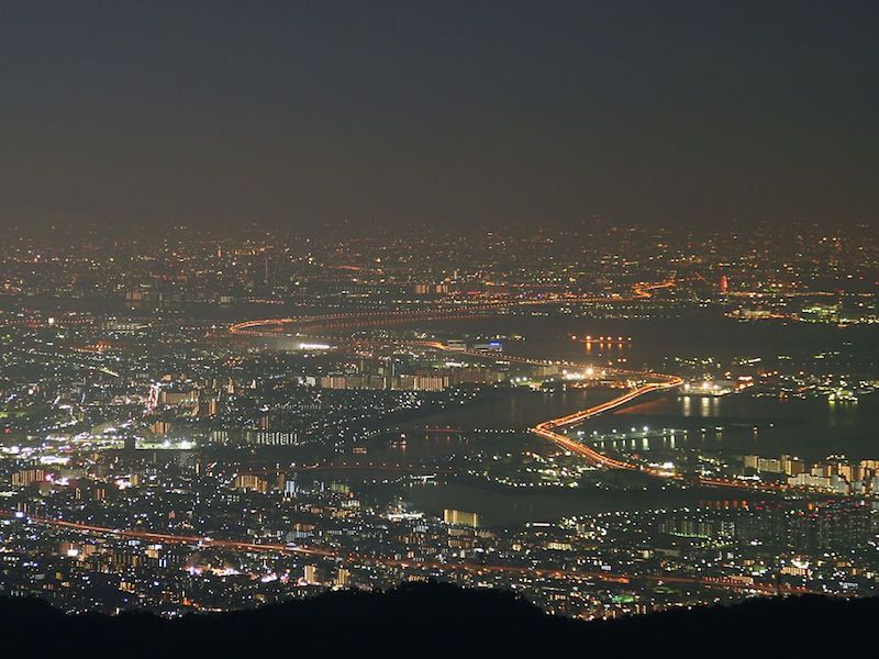 六甲ガーデンテラスからの大阪方面の夜景
